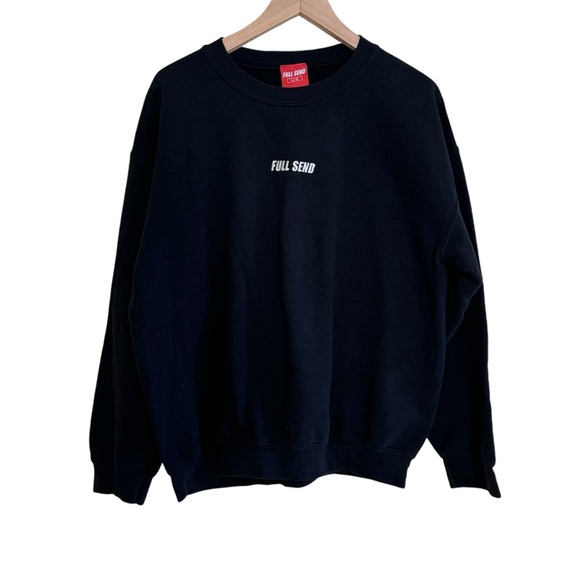 Full send nelk  black crew Sweateshirt  neck Size L - Picture 1 of 5